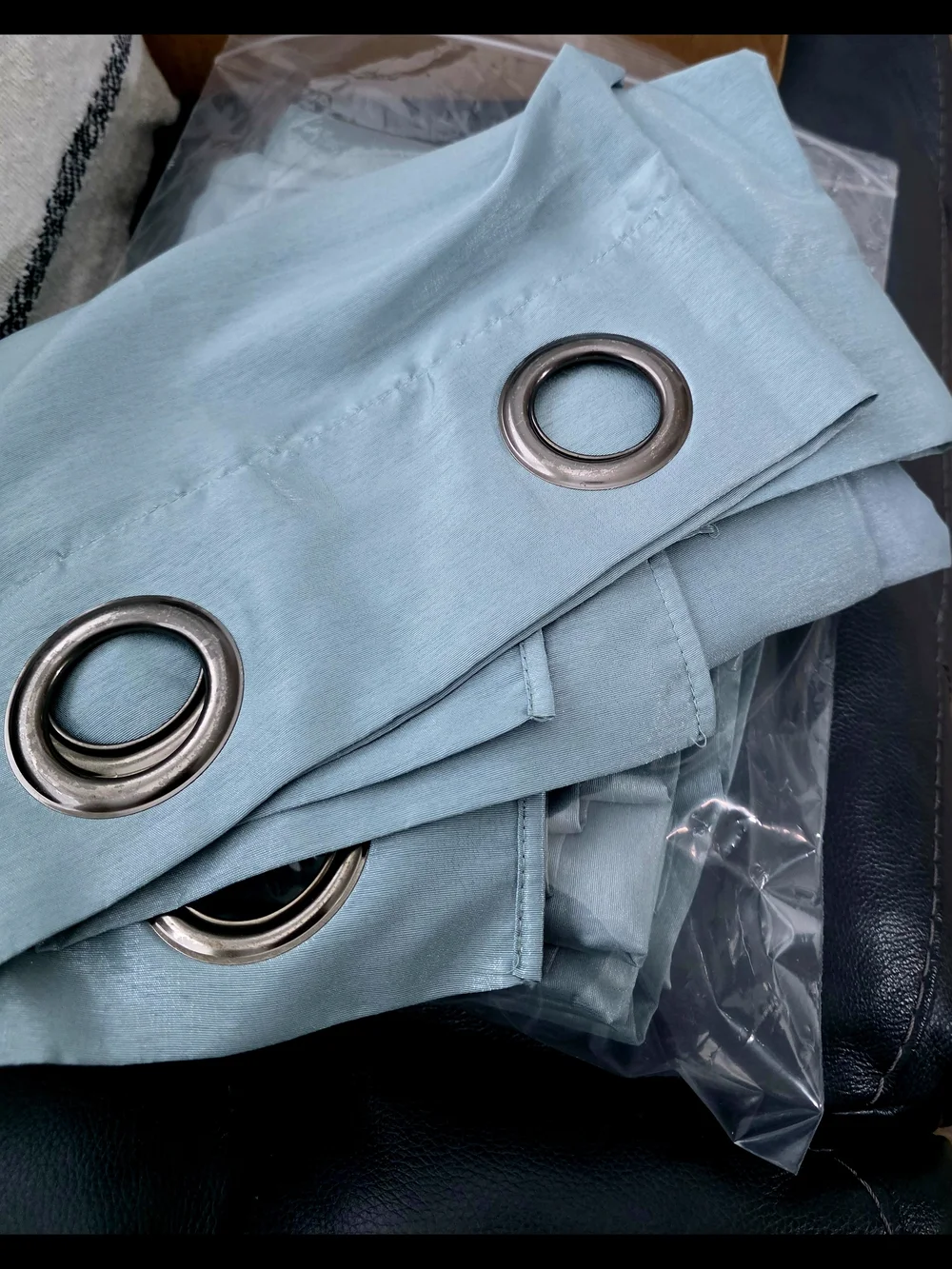 4-Piece Light Aqua Blue Grommet-Top Curtain Panels